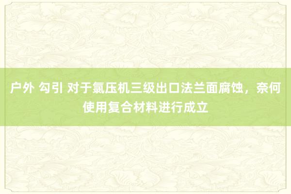 户外 勾引 对于氯压机三级出口法兰面腐蚀，奈何使用复合材料进行成立