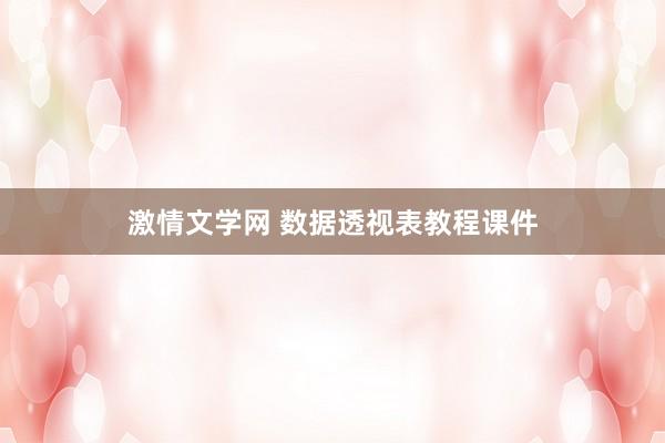 激情文学网 数据透视表教程课件