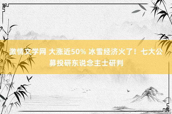 激情文学网 大涨近50% 冰雪经济火了！七大公募投研东说念主士研判
