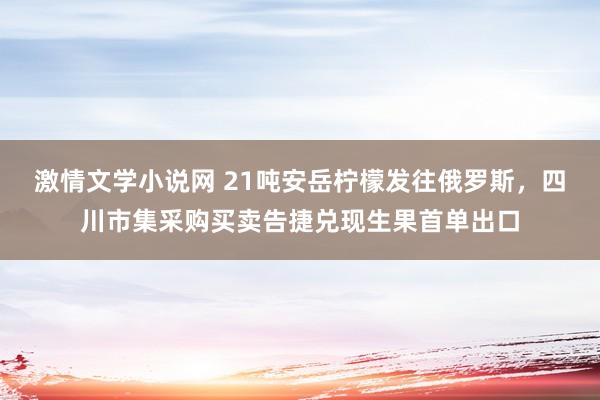 激情文学小说网 21吨安岳柠檬发往俄罗斯，四川市集采购买卖告捷兑现生果首单出口