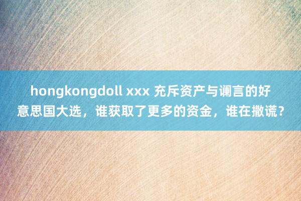 hongkongdoll xxx 充斥资产与谰言的好意思国大选，谁获取了更多的资金，谁在撒谎？