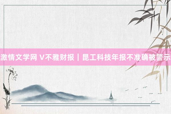 激情文学网 V不雅财报｜昆工科技年报不准确被警示
