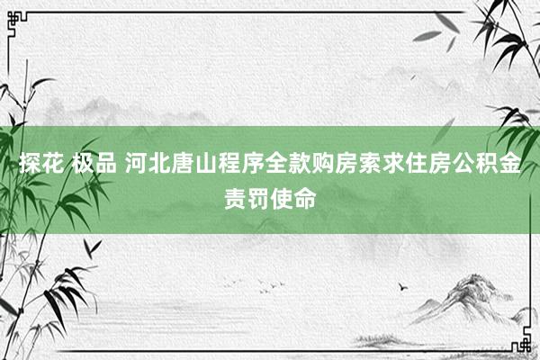 探花 极品 河北唐山程序全款购房索求住房公积金责罚使命