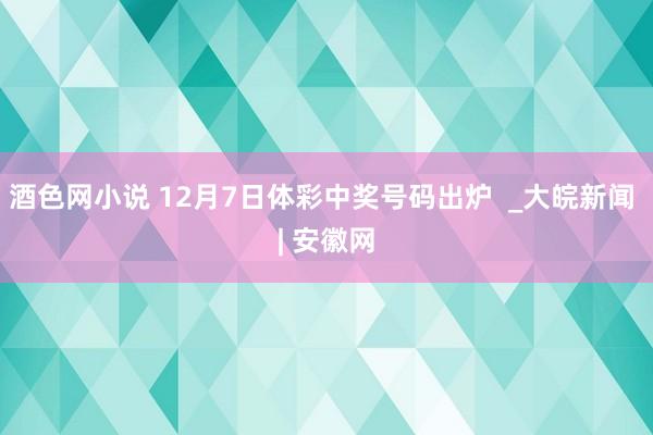 酒色网小说 12月7日体彩中奖号码出炉  _大皖新闻 | 安徽网