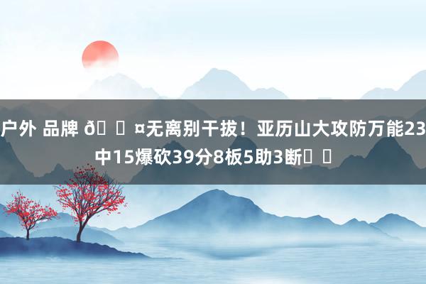 户外 品牌 😤无离别干拔！亚历山大攻防万能23中15爆砍39分8板5助3断⚡️