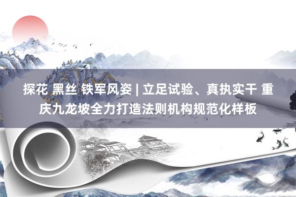 探花 黑丝 铁军风姿 | 立足试验、真执实干 重庆九龙坡全力打造法则机构规范化样板