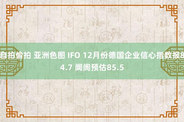 自拍偷拍 亚洲色图 IFO 12月份德国企业信心指数报84.7 阛阓预估85.5