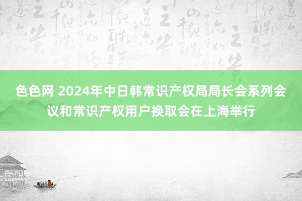 色色网 2024年中日韩常识产权局局长会系列会议和常识产权用户换取会在上海举行