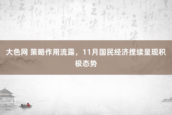 大色网 策略作用流露，11月国民经济捏续呈现积极态势