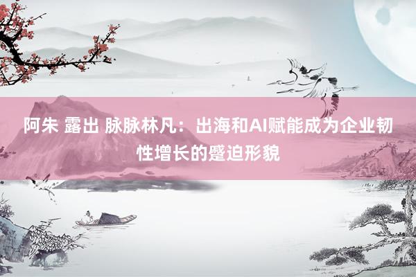 阿朱 露出 脉脉林凡：出海和AI赋能成为企业韧性增长的蹙迫形貌