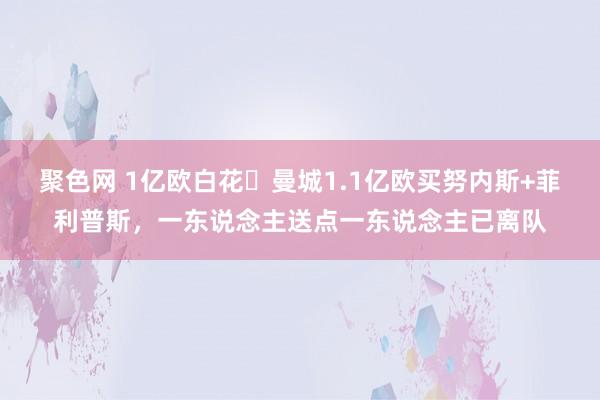 聚色网 1亿欧白花❓曼城1.1亿欧买努内斯+菲利普斯，一东说念主送点一东说念主已离队