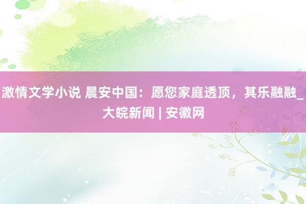 激情文学小说 晨安中国：愿您家庭透顶，其乐融融_大皖新闻 | 安徽网