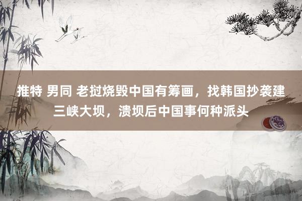 推特 男同 老挝烧毁中国有筹画，找韩国抄袭建三峡大坝，溃坝后中国事何种派头