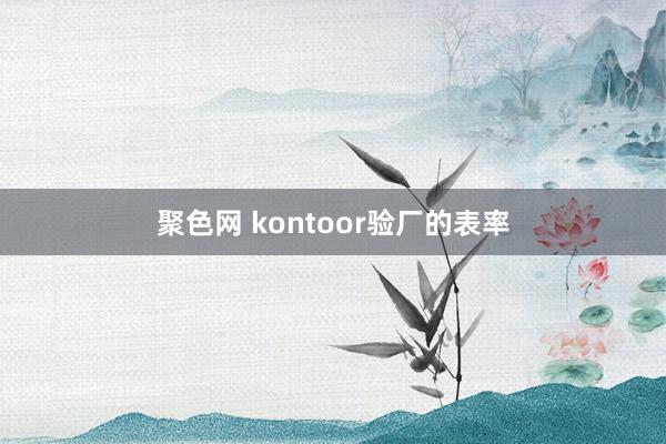 聚色网 kontoor验厂的表率