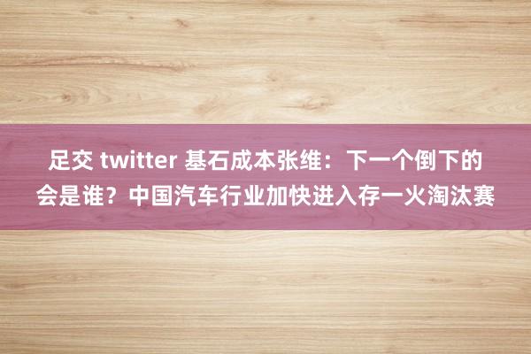 足交 twitter 基石成本张维：下一个倒下的会是谁？中国汽车行业加快进入存一火淘汰赛