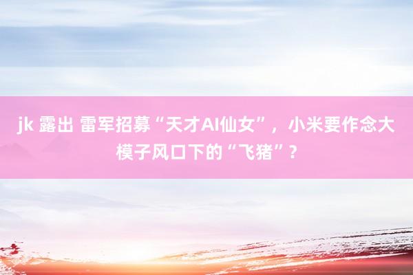jk 露出 雷军招募“天才AI仙女”，小米要作念大模子风口下的“飞猪”？