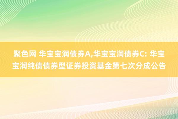 聚色网 华宝宝润债券A，华宝宝润债券C: 华宝宝润纯债债券型证券投资基金第七次分成公告