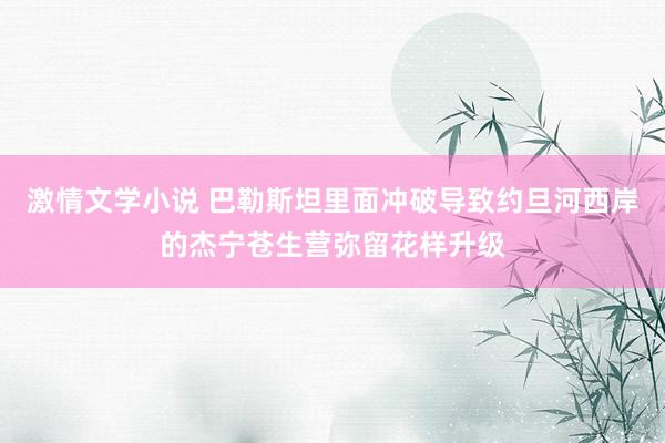 激情文学小说 巴勒斯坦里面冲破导致约旦河西岸的杰宁苍生营弥留花样升级
