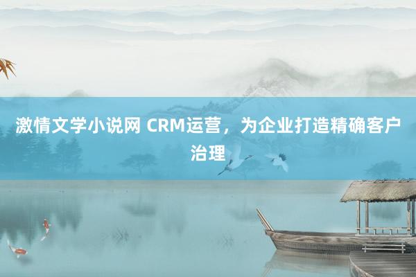 激情文学小说网 CRM运营，为企业打造精确客户治理