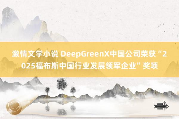 激情文学小说 DeepGreenX中国公司荣获“2025福布斯中国行业发展领军企业”奖项
